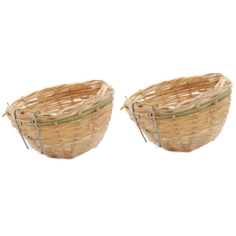 1/2/5Pcs 4inch Bamboo Bird Nest Handmade Bamboo Breeding House Garden Home Decoration