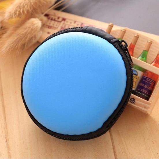 Мини Портативная Круглая Сумка для Хранения Кабеля Наушников, USB-Кабеля для Передачи Данных, Чехол на Молнии