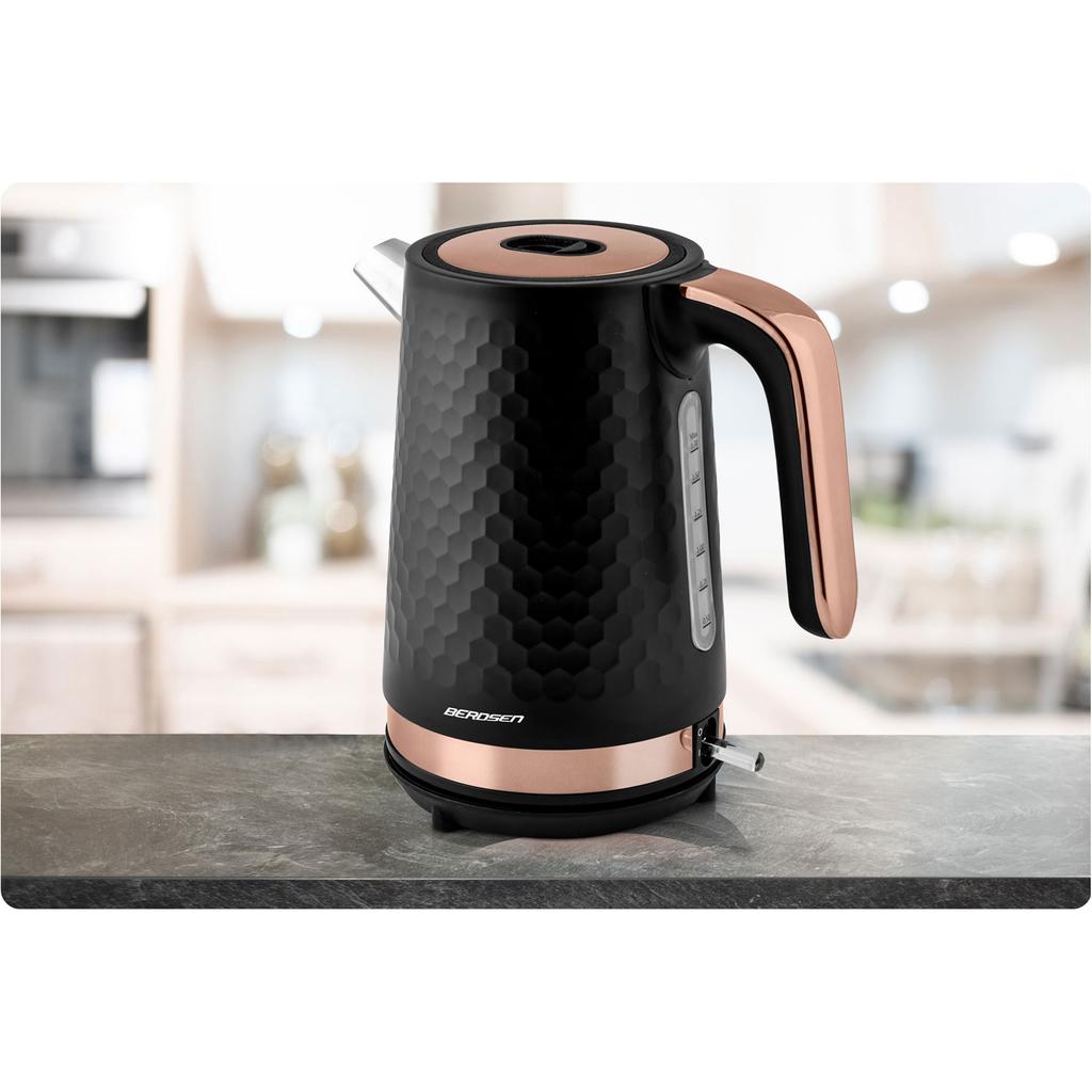 Berdsen Bd-705 1.7L Electric Kettle, Black And Copper