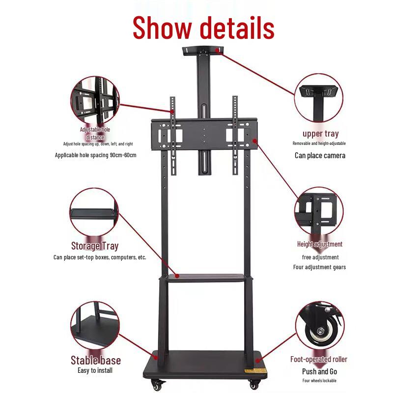 Mobile TV Floor Stand with Wheels
