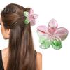 Форма цветка Коготь для волос Прозрачный градиент цвета Шпилька Пластиковая металлическая пружина Заколка для волос на затылке Повседневная вечеринка Аксессуар для волос
