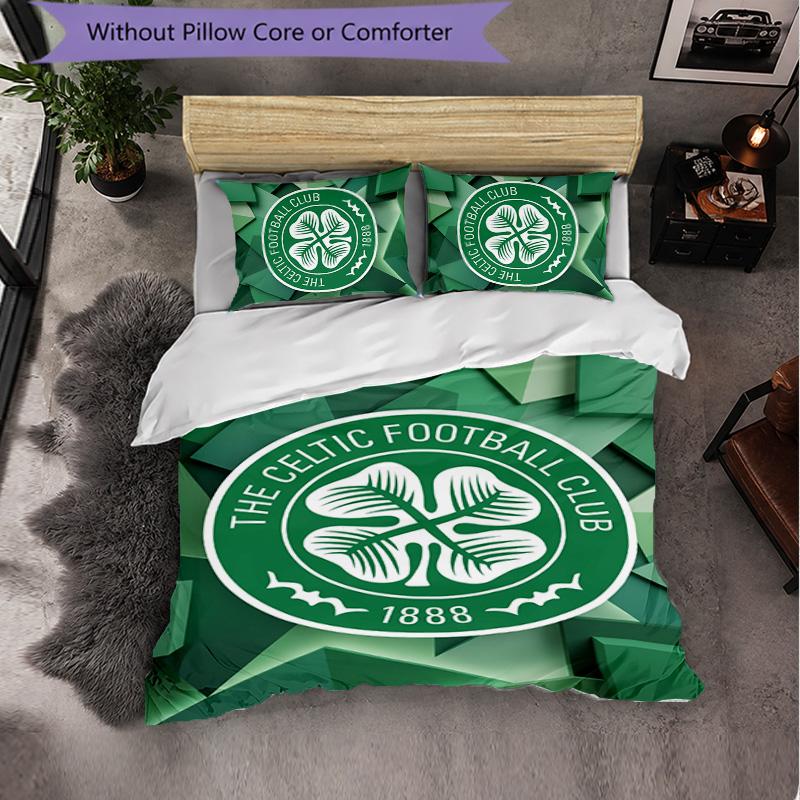 Celtic FC Themed Bedding 3Pcs Duvet Cover Set Decorative Bed Linen For Teen Room Home Decoration
