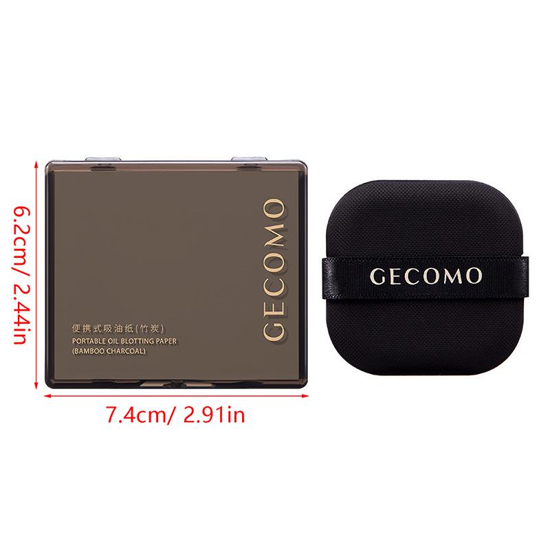 100 шт. бамбуковых промокательных бумаг с зеркалом и пуховкой для макияжа, освежающие портативные наборы инструментов для контроля жирности кожи, впитывающие салфетки для лица