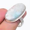 Natural Larimar Gemstone Handmade 925 Sterling Silver Jewelry Ring Size 9 f6V17