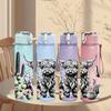 1PC Yak Cow Cactus Desert Animal Art 750ml Color Plastic Sports Water Bottle Leakproof Flip Straw Lid Suitable for Sports Office Home Use