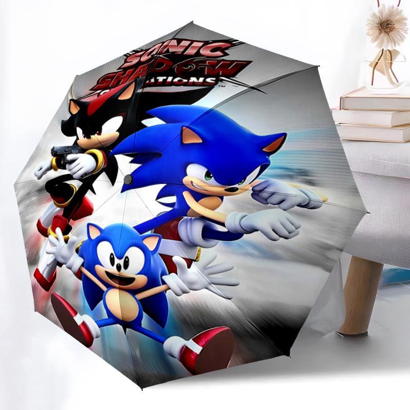1pc Sonic & Shadow Epic Adventure Poster Automatic Opening and Closing Umbrella - Small Umbrella Suitable for Various Occasions G081