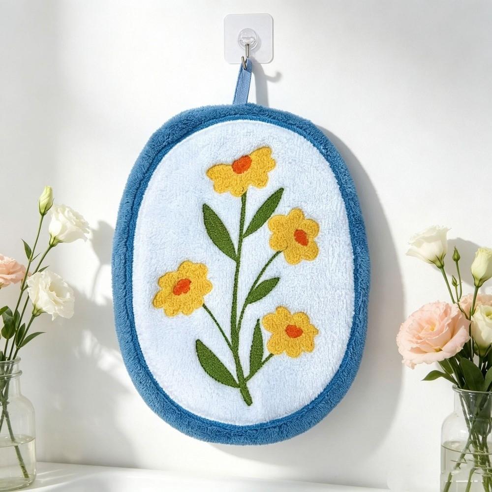 Flower Kitchen Cleaning Towel Tulip Absorbent Dishcloth Fashion Hand Towel Restaurant