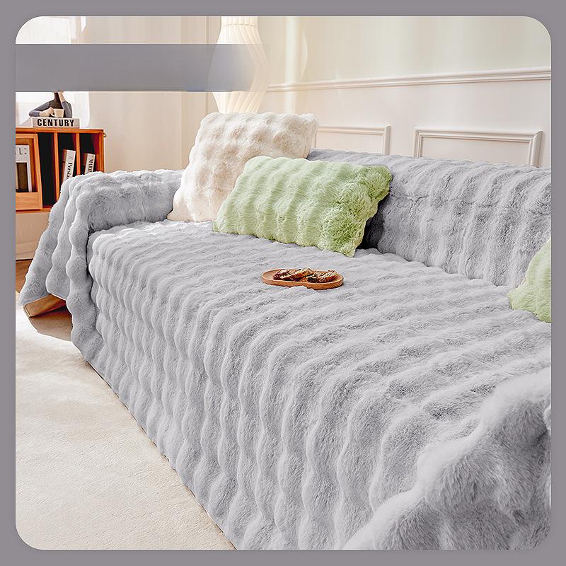Пушистая подушка для дивана с защитой от кошачьих царапин, зимняя плюшевая Нескользящая крышка для дивана, новый чехол для дивана, тканевое полотенце