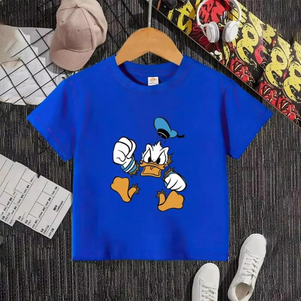 2026 New Edition - Disney Classic Character Donald Duck Printed Children's Pure Cotton Round-neck Loose and Soft Cool T-shirt