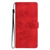 For Xiaomi 14T Pro Case Leather Imprinted Flower Phone Cover Wallet with Wrist Strap