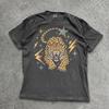 Leopard Lightning Shirt, Distressed Big Cat Tee, Wild Animal Graphic T-Shirt, Grunge Wildlife