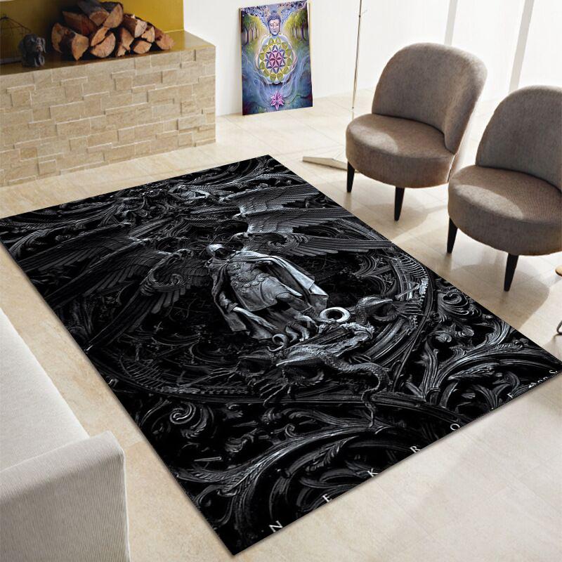 Ужасающий череп смерти, большой ковер сатаны, семейная гостиная, спальня, диван, игровая комната, украшение дверного коврикаНескользящий напольный коврик
