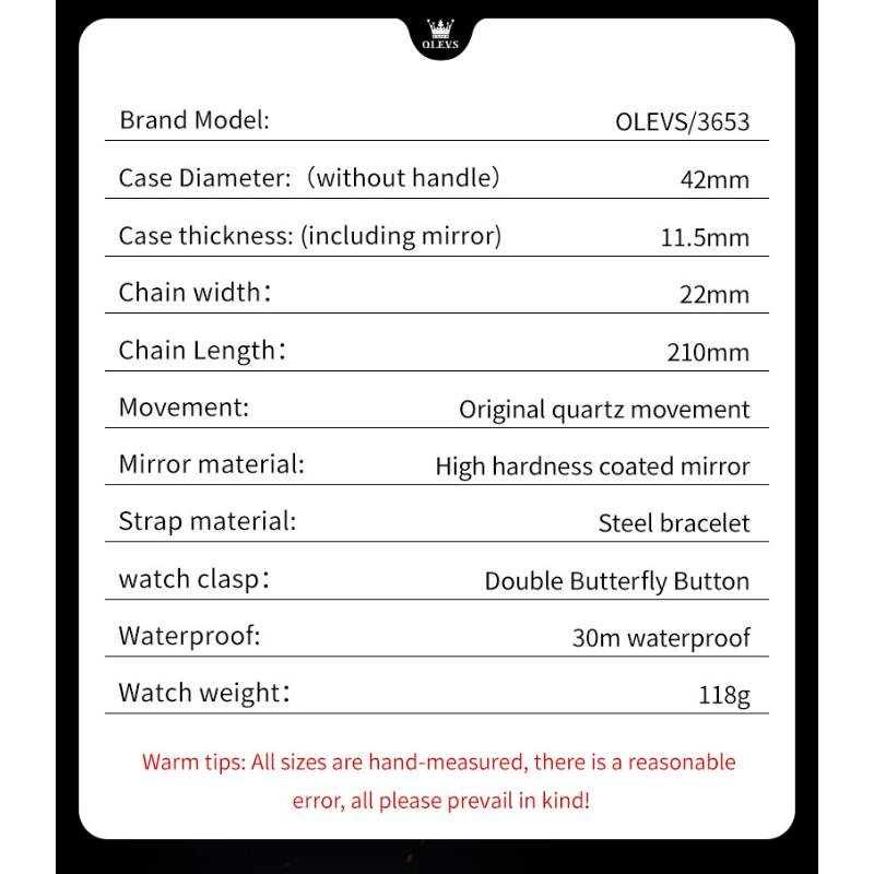 OLEVS Оригинальные кварцевые часы с хронографом для мужчин, фазы Луны, нержавеющая сталь, водонепроницаемые мужские часы, модные наручные часы с датой