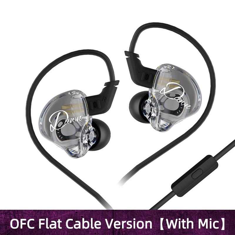 KZ Dawn Dynamic Earphones HIFI Bass Earbuds 3.5mm Wired In Ear Monitor Earphone for Sports Music Earphones