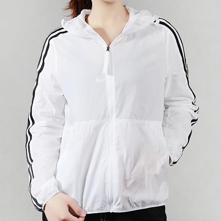 Adidas Ветровка с капюшоном, женская, белая, EH3908