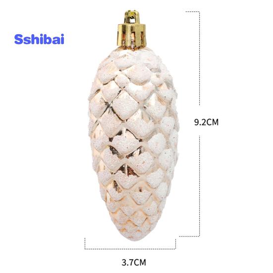 5 шт./кор., рождественские висячие сосновая шишка, блестящие многоразовые небьющиеся украшения для рождественской елки, пластиковые сосновые шишки, украшение для вечеринок