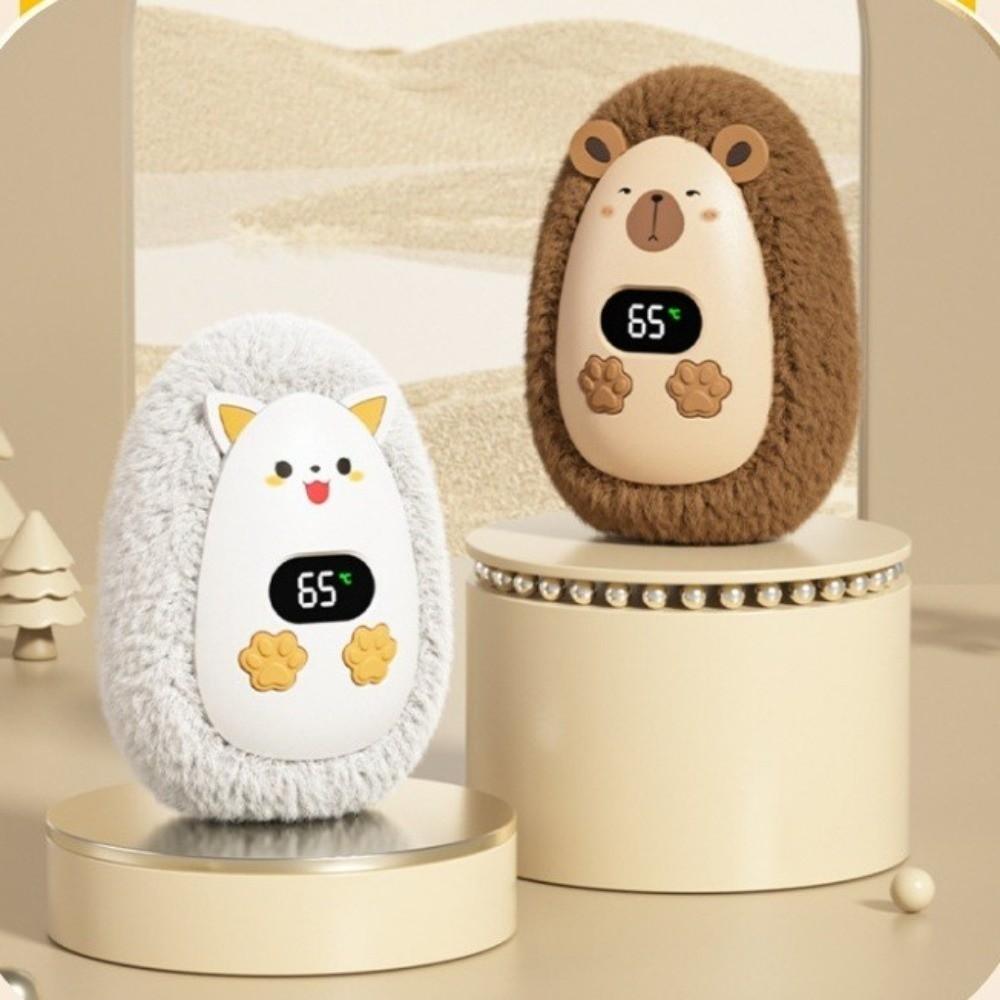 Digital Display Plush Hand Warmer Adjustable 3 Temperature Pocket Heater Indoor Use