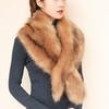 Роскошный декоративный женский воротник-ошейник, воротник из искусственного меха лисы, шарфы из искусственного меха