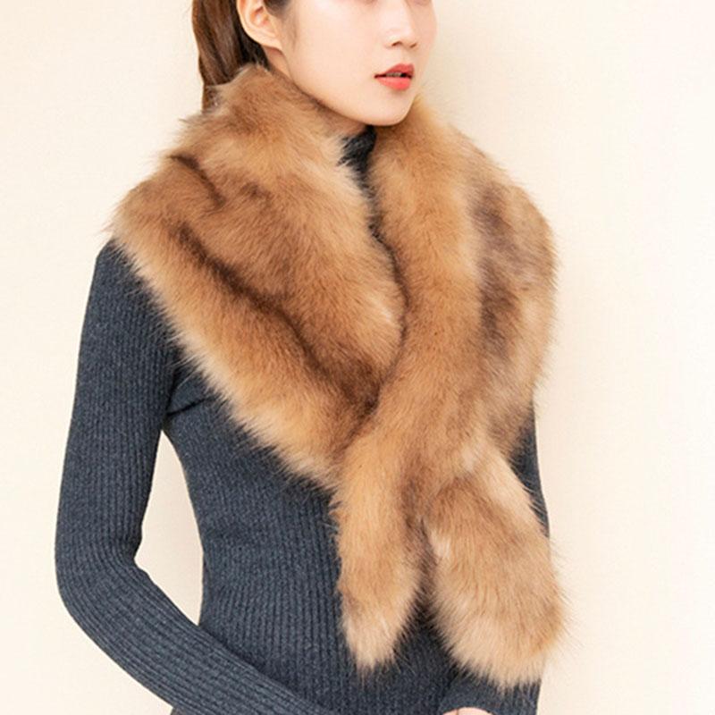 Роскошный декоративный женский воротник-ошейник, воротник из искусственного меха лисы, шарфы из искусственного меха