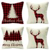 Festive Christmas Cushion Cover Featuring Adorable Reindeer And Snowflakes Design