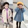 Double Breasted Girls Woolen Coats Autumn Winter Trench Jacket Coat Children Clothes Kids Outerwear Birthday Present