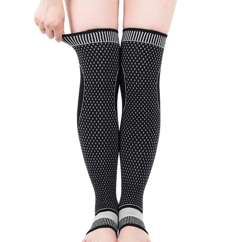 Sports Ankle Support Knitted Nylon Extended Calf-Length Breathable Compression Leg Guard Basketball Football Anti-Slip Design