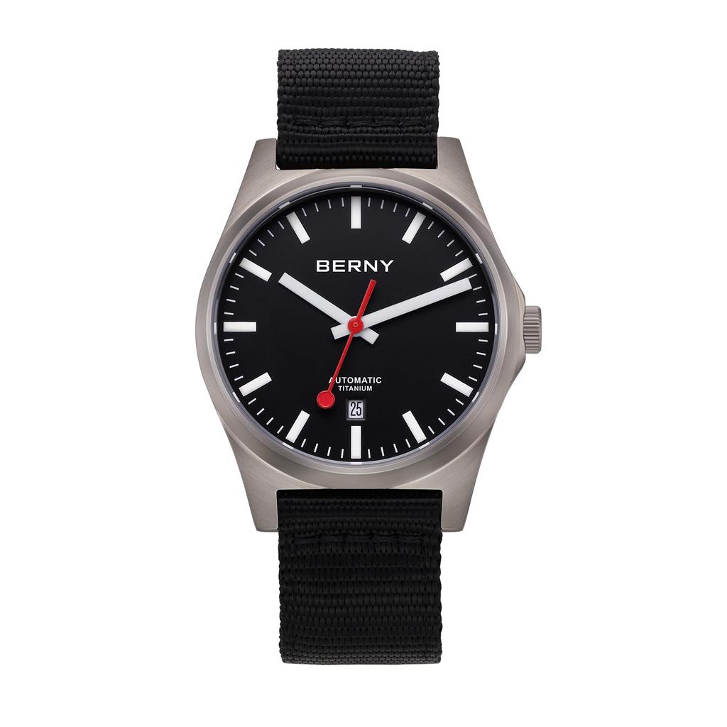 Часы BERNY Titanium, механические, автоматические, железнодорожные, водонепроницаемые, с календарем, дополненной реальностью, сапфировое стекло
