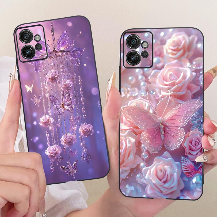 For Motorola Moto G32 Case XT2235-2 XT2235-3 New Flowers Butterfly Painted Cover Soft TPU Phone Case For Moto G32 MotoG32 Fundas