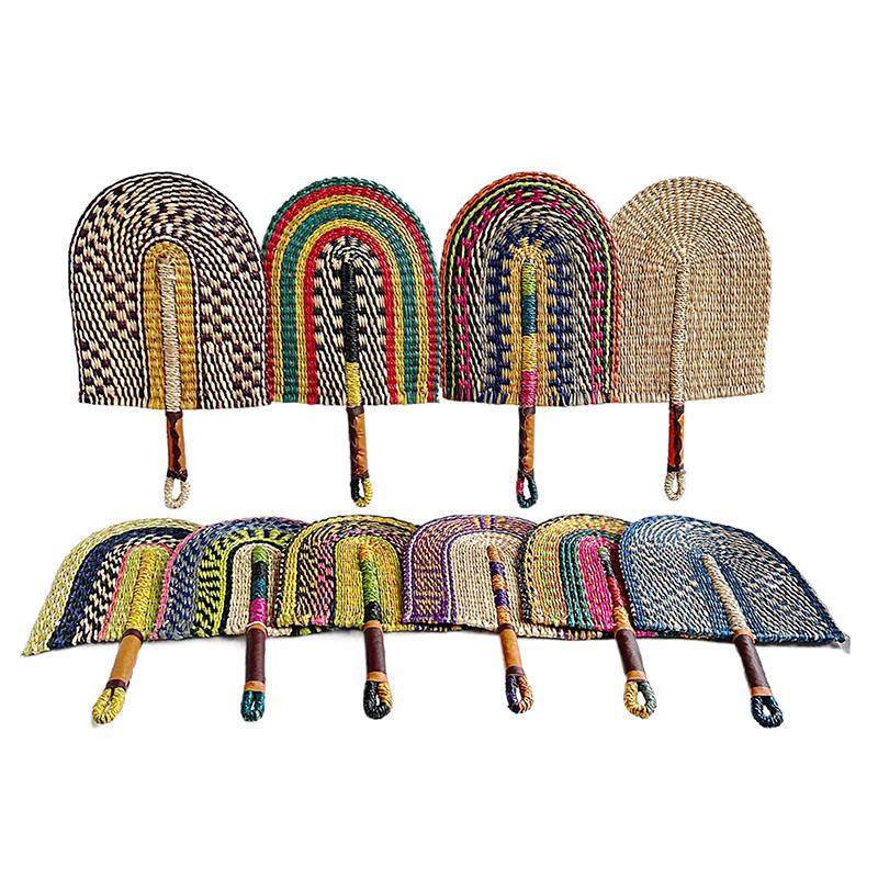 Плетеный соломенный веер, летний охлаждающий веер из травы, веер ручной работы, скандинавские подвесные украшения для спальни, свадебной вечеринки, домашнего декора