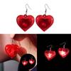 Fashion Dangle Earrings Heart LED Lights Pendant Earrings Unique Light Up Heart Drop Earring Valentines Party Jewelry