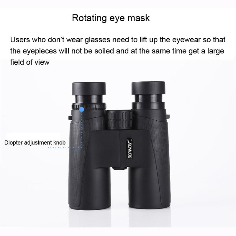 Бинокль 12x42, телескоп Hd, светильник ночного видения, призма Bak4, профессиональный зум, мощный для охоты, наблюдения за птицами