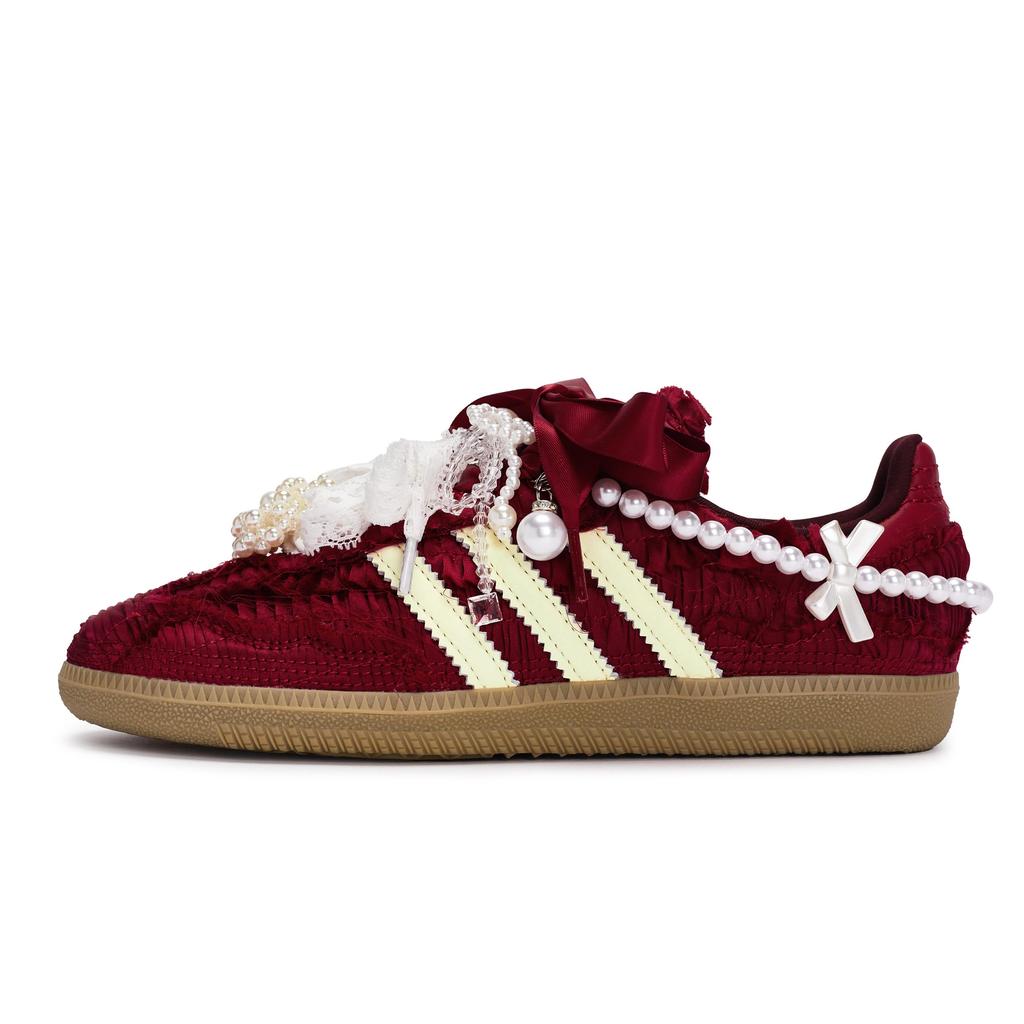 adidas Originals x Caroline Hu SAMBA OG Xi Zhu Tong Xin, Специальная коробка для обуви, Устойчивые к истиранию, Низкие кеды для скейтбординга JP9281(Team80-S-BOX)