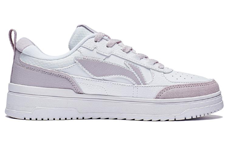 Li Ning Tianji 2.0 Comfortable Abrasion Resistant Breathable Low top Skateboard Shoes Women's White Purple AGCT212-4