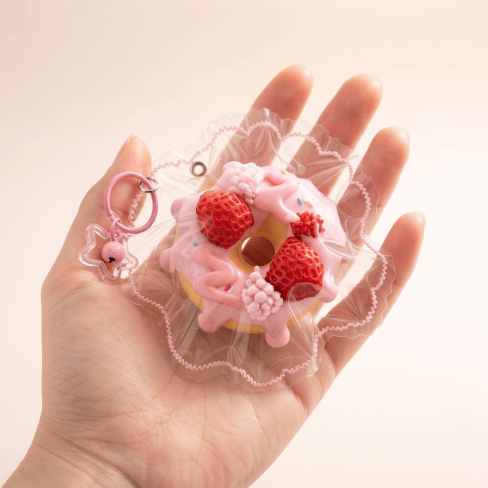 Slow Rising Squishy Keychain Food Grade Silicone Slow Rebound Toy Donut Squishy Toy Pendant