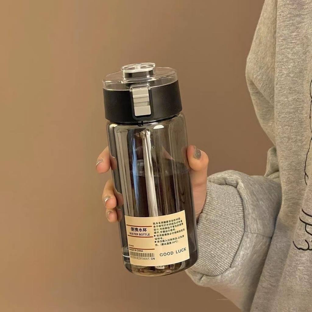 Портативный пластиковый стакан в стиле MUJI с ручкой и трубочкой для студента, офиса, дома 350 мл 550 мл 800 мл KTY