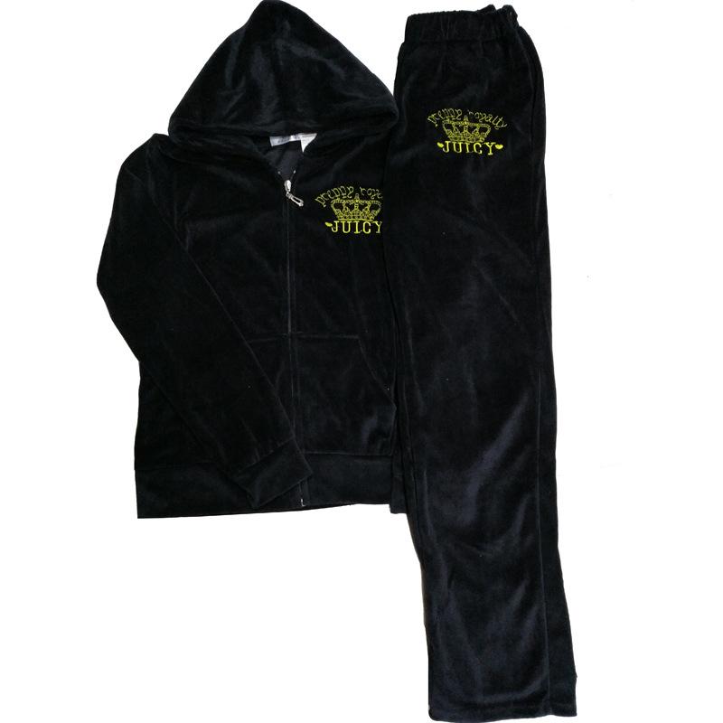 Тонкий бархатный спортивный костюм, женский корейский повседневный базовый комплект из двух предметов на молнии с капюшоном, топы и брюки, мягкая домашняя одежда, ансамбль Femme