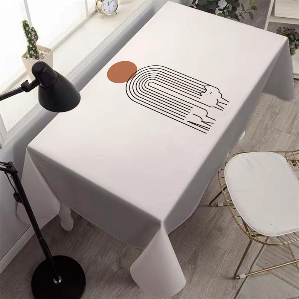 Простая водонепроницаемая скатерть в скандинавском стиле, прямоугольный чехол для стола, коврик для обеденного журнального столика для кухни, гостиной, Napete Tapete