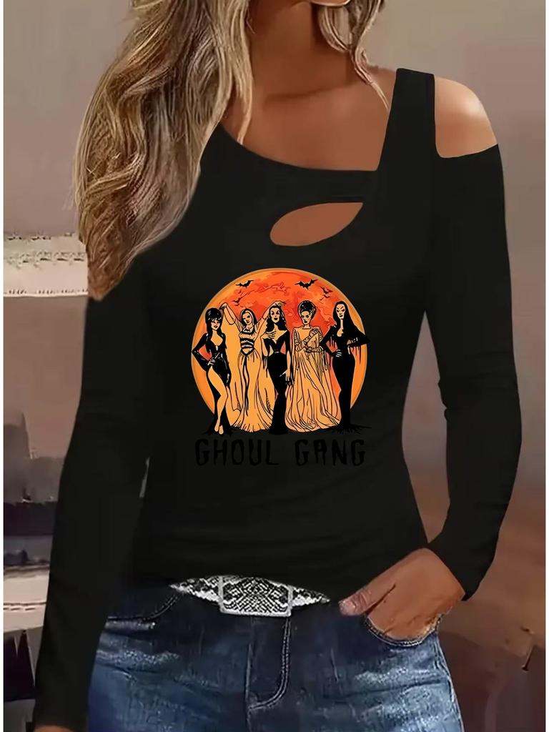 Fashion Painting Blouses Long Sleeved T Shirts Casual Skirt Tops