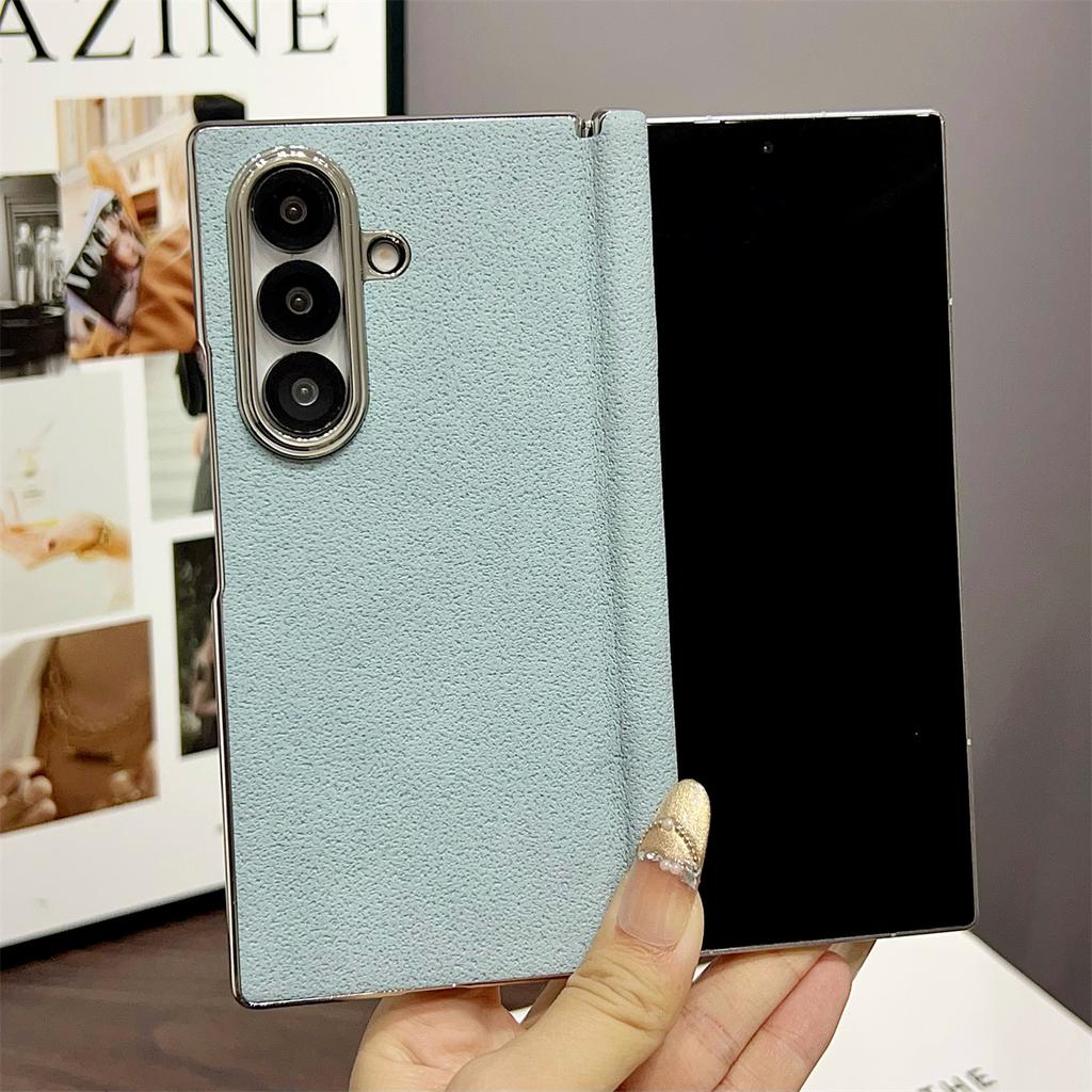 Ретро Матовый Кожаный Магнитный Чехол-Книжка с Покрытием на Петле для Samsung Galaxy Z Fold 7 6 5 4 для Беспроводной Зарядки Magsafe