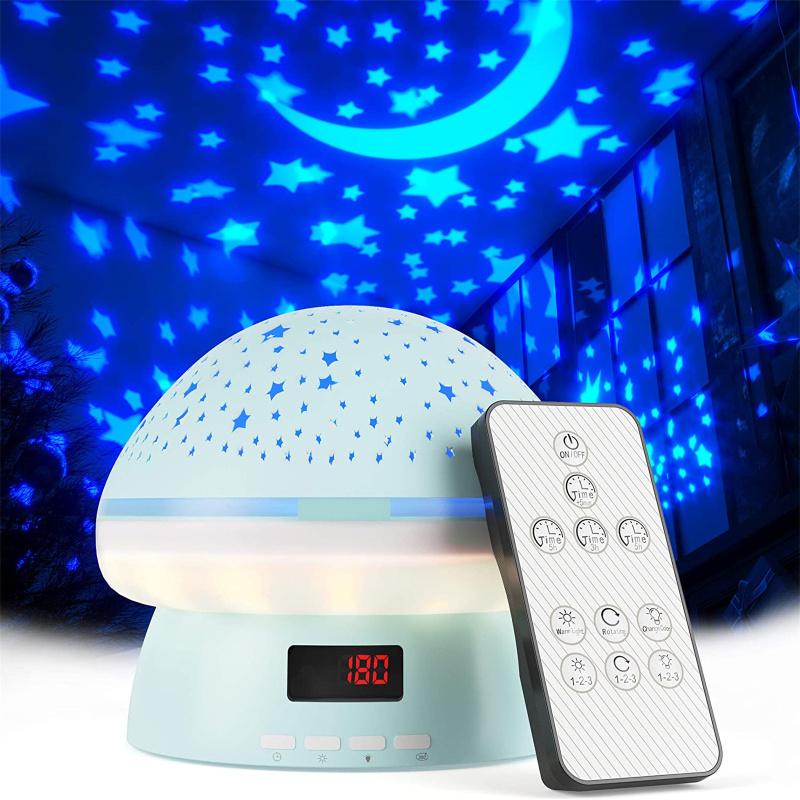 Детский проектор ночного света с таймером дистанционного управления, вращающийся на 360 градусов, 3 уровня яркости