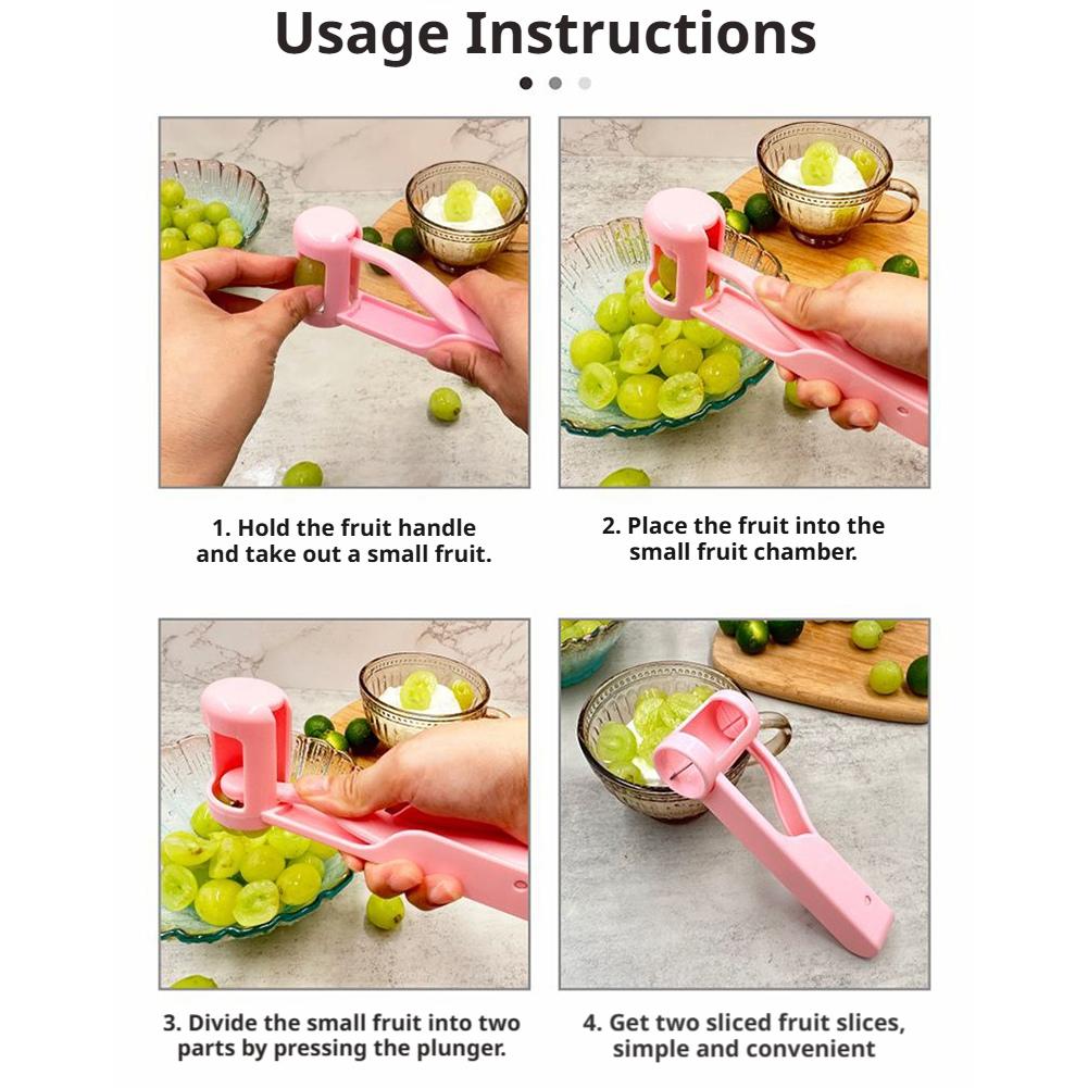 Grape Cutter Grape Slicer for Toddlers Kids Cherry Tomato Strawberry Sandwich Cutter for Kids Lunch Accessories,Kitchen Gadget 4