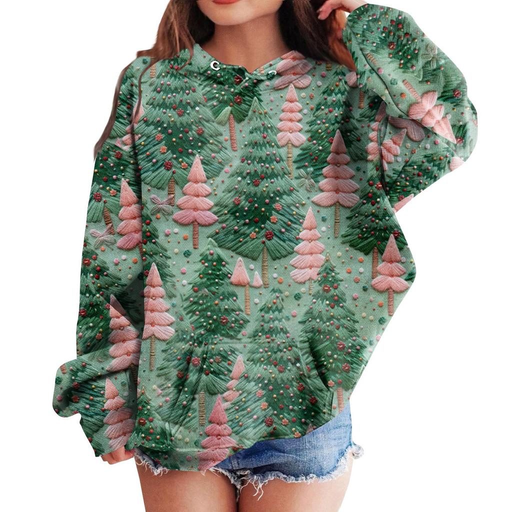 Детские толстовки с капюшоном, свободные рождественские принты, спортивная рубашка с капюшоном, модная спортивная рубашка