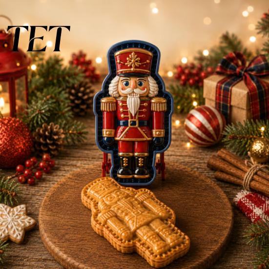 Nonstick Pastry Press Christmas Mini Pie Mold for Hand Pies, Holiday Gingerbread Man House Santa Claus Decorative Stampers Baking Tools Dough Cookies,