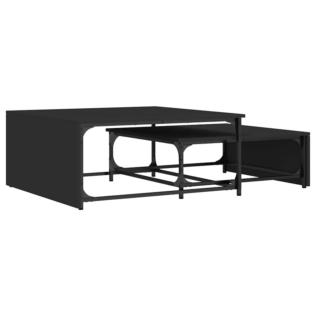 Nesting Tables 2 pcs Black Particleboard and Metal