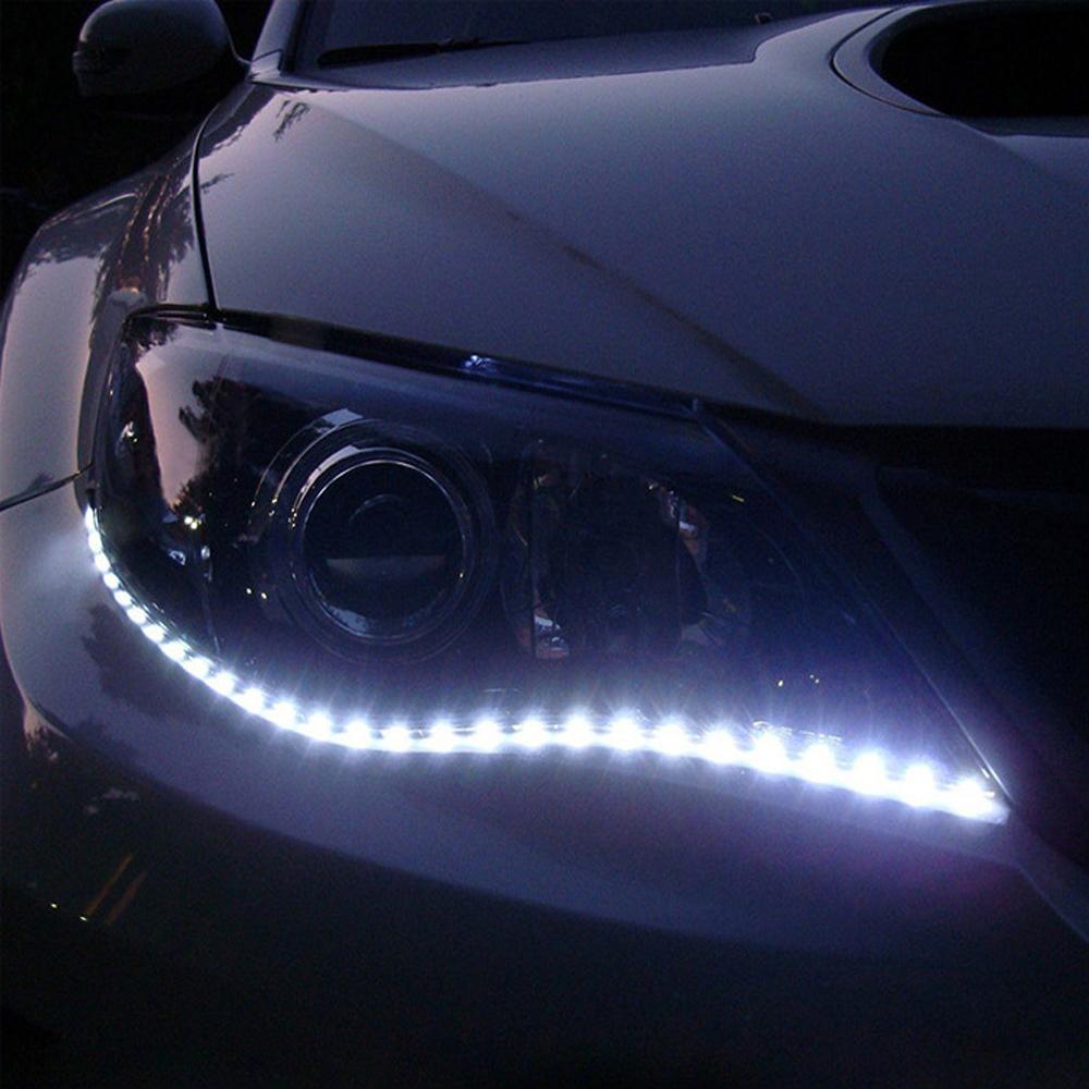 2 шт. 30 см светодиодная лента DRL 3528 1210 15SMD Автоаксессуар Автомобильное освещение салона Декоративное освещение атмосферы Желто-зеленый 12 В Белый