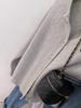 Women's Loose Fit Grey Merino Wool Cardigan with Cat Embroidery