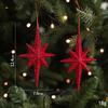 2PCS Plastic Exploding Star Ornament DIY Lightweight Christmas Tree Decoration Gold Silver Red Hanging Christmas Decoration XMAS