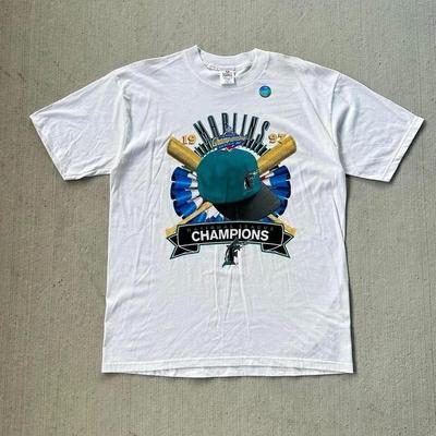 ВИНТАЖНЫЙ НОВЫЙ ЗАПАС Футболка Florida Marlins 1997 Чемпионы Национальной Лиги РАЗМЕР- XL