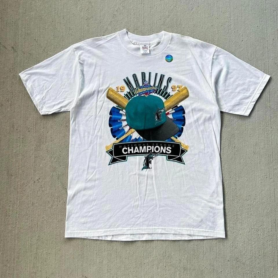 ВИНТАЖНЫЙ НОВЫЙ ЗАПАС Футболка Florida Marlins 1997 Чемпионы Национальной Лиги РАЗМЕР- XL