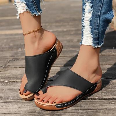 Уличные шлепанцы на платформе больших размеров 2025 лето легкие с открытым носком женские шлепанцы повседневные вьетнамки женские лаконичные сандалии с круглым носком